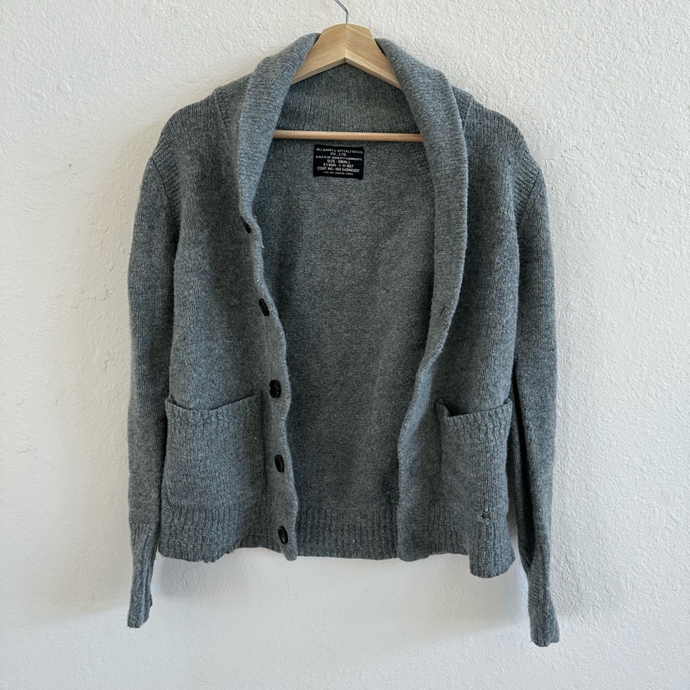 All Saints Gray Cardigan Sweater
